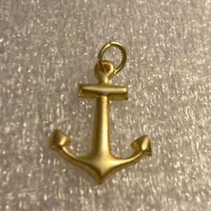 NWOT - D F Jewellers Brushed Goldtone Metal Anchor Necklace Pendant